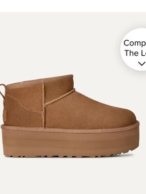 UGG Platform Mini Booties in Chestnut Brown